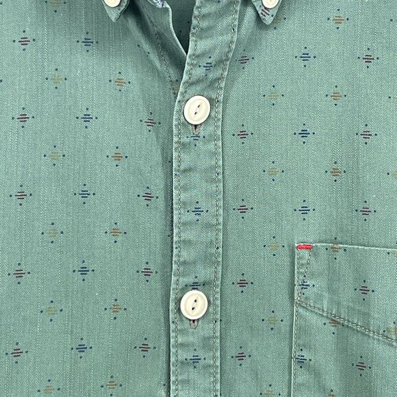 CPO PROVISIONS Shirt Mens M Southwestern Button Down Long Sleeve Cotton Green - Picture 7 of 16